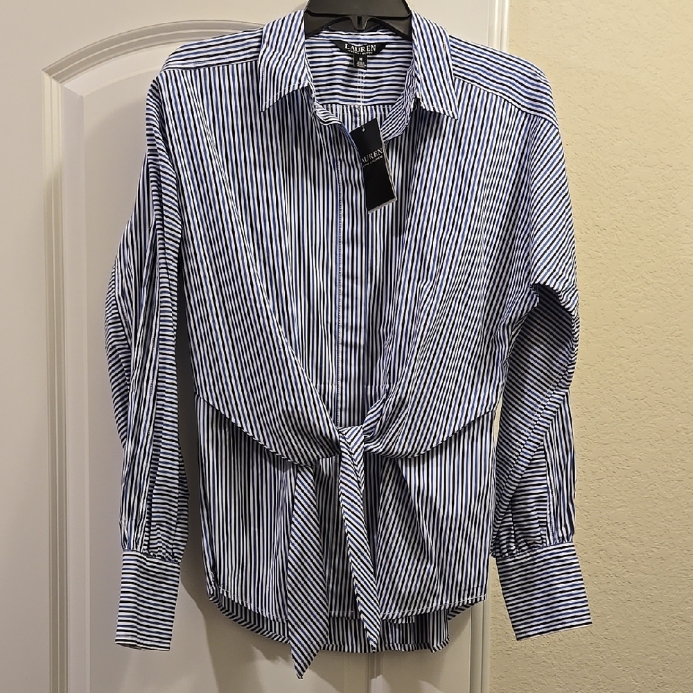 Ralph Lauren Blue Striped Blouse